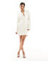 Фото #8 товара Pretty Lavish cut-out blazer mini dress in cream