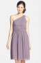 Фото #1 товара Платье Donna Morgan One-Shoulder Chiffon Dress Grey Ridge Размер 14