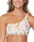 ფოტო #1 პროდუქტის Juniors' Shine On Printed One-Shoulder Bikini Top