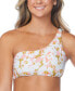 Juniors' Shine On Printed One-Shoulder Bikini Top