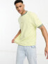 River Island contrast neck slub t-shirt in green