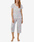 Фото #1 товара Women's Cap Sleeve 2-Pc. Capri Pajama Set