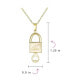 ფოტო #3 პროდუქტის Personalize 14K Yellow Real Gold Love Words Message Lock & Key Heart Pendant Necklace Pendant Necklace For Women Teen No Chain