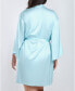 Фото #2 товара Пижама iCollection плюс размер Olivia Сатиновая халат с отделкой кружевом Eyelash