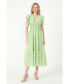 ფოტო #4 პროდუქტის Women's Lace Trim Detail Tiered Midi Dress