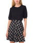 ფოტო #1 პროდუქტის Women's Puff-Sleeve Mixed-Media Tweed Dress