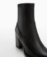 ფოტო #4 პროდუქტის Women's Leather Ankle Boots Block Heels