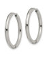 Stainless Steel Polished Hinged Hoop Earrings