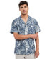 Фото #1 товара Men's Diffused Foliage Short Sleeve Button-Front Linen Camp Shirt