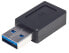 Фото #1 товара Manhattan USB-C to USB-A Adapter - Female to Male - 10 Gbps (USB 3.2 Gen2 aka USB 3.1) - SuperSpeed+ USB - Black - Lifetime Warranty - Polybag - USB-A - USB-C - Black