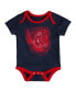 ფოტო #3 პროდუქტის Unisex Infant Navy and Red and Cream Boston Red Sox Future 1 3-Pack Bodysuit Set