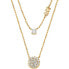 Modern Double Brilliance Gold Plated Necklace MKC1591AN710