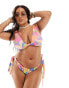 Фото #2 товара ASOS DESIGN Curve mix and match tie side bikini bottom in pastel abstract floral print