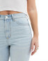 ASOS DESIGN Hourglass cropped mid rise straight jean in bleach Синий, W30 L32 - фото #10