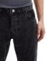 Brave Soul loose fit jeans in washed black with seam detail