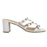 VANELi Mayda Studded Block Heels Womens White Dress Sandals 305537