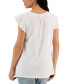 Фото #2 товара Women's Mixed-Media Lace-Trimmed Top, Created for Macy's
