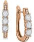 ფოტო #1 პროდუქტის Diamond Three-Stone Hoop Earrings (1/2 ct. t.w.) in 10k White Gold