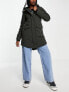 Фото #3 товара Only hooded parka coat in washed black