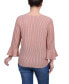 Фото #2 товара Petite 3/4 Bell Sleeve Textured Knit Top