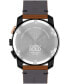 ფოტო #3 პროდუქტის Men's Bold TR90 Swiss Quartz Chronograph Cognac Leather Watch 44mm