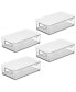 Фото #2 товара Plastic Storage Bin Box Container, Lid and Handles, 4 Pack, Clear/White