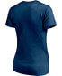 ფოტო #3 პროდუქტის Women's Navy Seattle Kraken Authentic Pro Secondary Logo V-Neck T-shirt