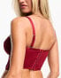 ASOS DESIGN Fuller Bust satin padded underwire corset with detachable straps in red