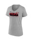 ფოტო #3 პროდუქტის Women's Heather Gray San Francisco 49ers Super Bowl LVIII Roster V-Neck T-shirt
