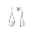 Luxury silver earrings with real white pearl Jolie GRP20222EW