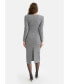 ფოტო #11 პროდუქტის Women's Shoulder Pad Midi Dress