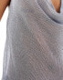 In The Style metallic knitted cowl neck mini dress in silver