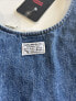 Levi's Women's Alyssa Blue Stonewash Cotton Denim Overalls Mini Dress Size L New