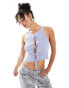 Фото #1 товара Mango tie front sleeveless top in light blue