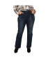 Фото #1 товара Women's Plus Size Dark Wash Slim Flare Jeans