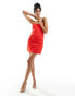 ASOS DESIGN structured corset mini dress with boning in red Красный, 34 - фото #4