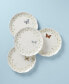 Фото #2 товара Butterfly Meadow Floral 4 Piece Dinner Plate Set, Service for 4
