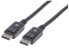 Manhattan DisplayPort 1.1 Cable - 1080p@60Hz - 2m - Male to Male - With Latches - Fully Shielded - Black - Lifetime Warranty - Blister - 2 m - DisplayPort - DisplayPort - Male - Male - 1920 x 1080 pixels