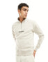 Фото #1 товара Jack & Jones 1/4 zip sweat with central logo in beige