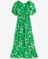 Women's Printed V-Neck Short-Sleeve Midi Dress, Created for Macy's