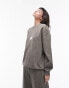 Фото #2 товара Topshop co-ord patch oversized vintage wash sweat in khaki