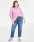 Фото #3 товара Plus Size Collared Button-Down Shirt, Created for Macy’s