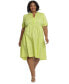 ფოტო #2 პროდუქტის Plus Size Ruffle Neck High Low A-Line Dress