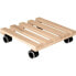EDA Square Wheel -Sttze 40 x 40 cm in Holz - 4 Casters - 40 x 40 x H.8,4 cm