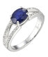 Beautiful silver ring with sapphire Precious Stone SR09004B