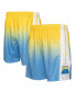 ფოტო #2 პროდუქტის Men's Yellow and Blue Denver Nuggets 2006/07 Hardwood Classics Fadeaway Reload 3.0 Swingman Shorts