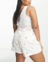 Simply Be mom shorts in white floral print