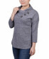 Petite 3/4 Sleeve Crossover Cowl Neck Top