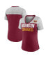 ფოტო #1 პროდუქტის Women's Burgundy, Heathered Gray Washington Commanders Close Quarters V-Neck T-shirt