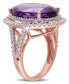 Фото #3 товара Amethyst (19-1/3 ct. t.w.) and Diamond (7/8 ct. t.w.) Double Halo Ring in 14k Rose Gold